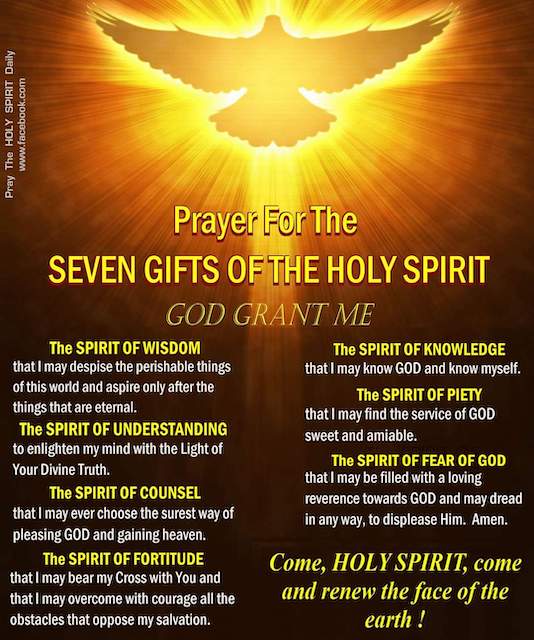 Prayer For The Seven Gifts Of The Holy Spirit Novena Prayer | My XXX ...